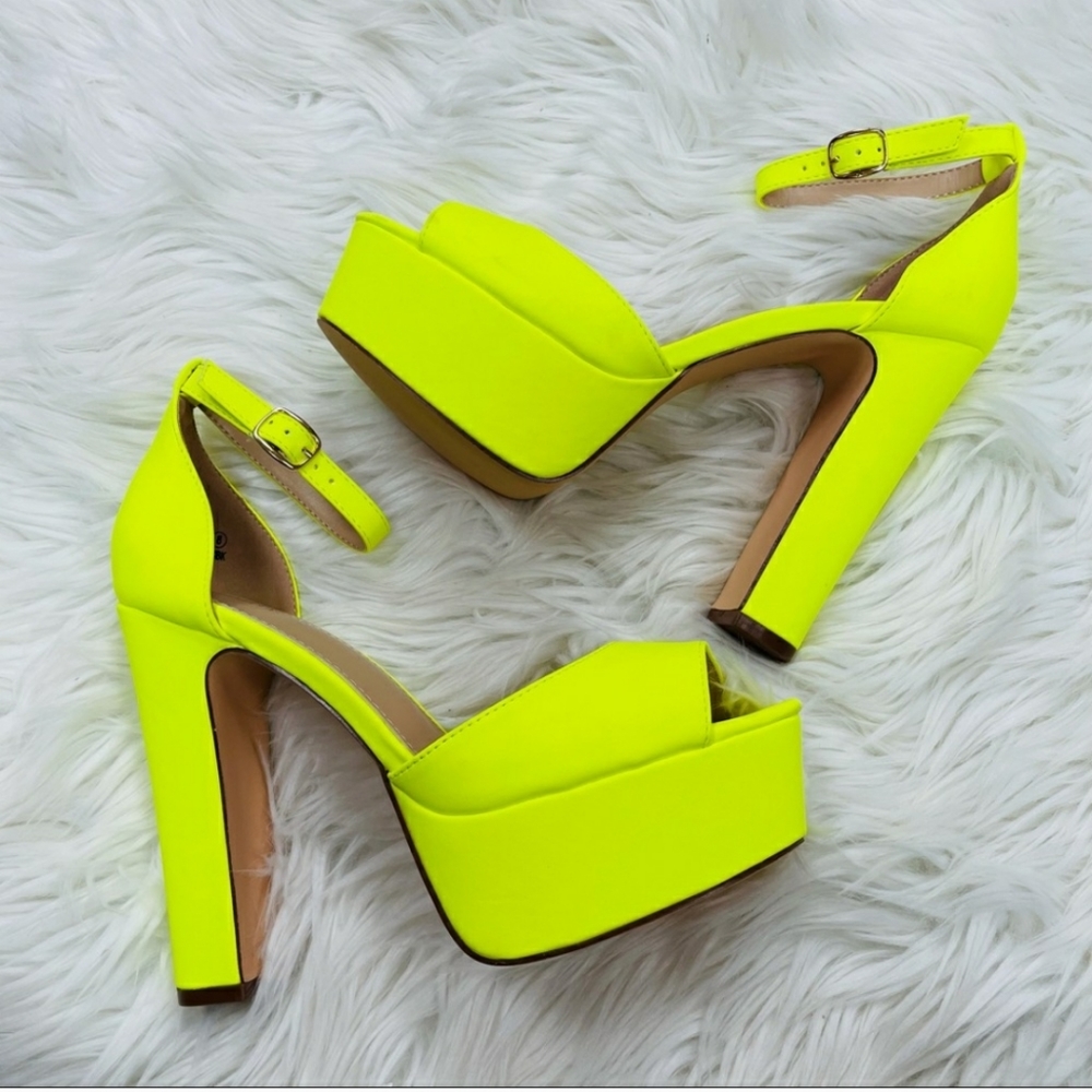Neon yellow heels